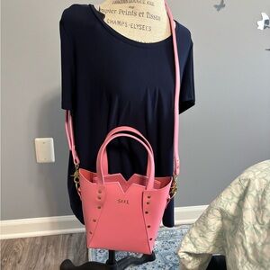 Seel Pink Leather Mini Tote Crossbody